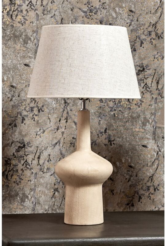 Hera Tischleuchte aus Naturholz, 60 cm, 40 cm breit x 60 cm hoch