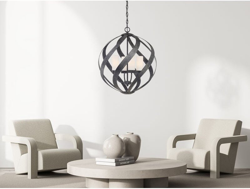 Meinewunschleuchte - Außergewöhnliche Pendelleuchte für Innen & Außen, 4-flammig Ø50cm