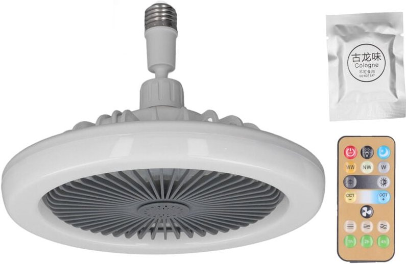 Kleiner Deckenventilator mit Fernbedienung, E27-Lampenfassung, einstellbare Geschwindigkeit, geschlossen, 85-265 v - Eos...