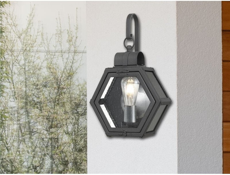 Elstead - Quoizel Heath Außenwandlaterne schwarz meliert, IP44