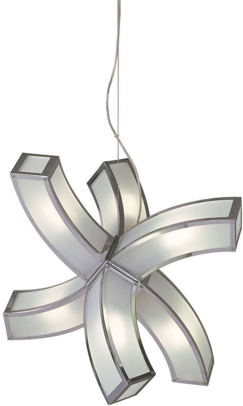 Inspired Mantra Duna GU10 Pendelleuchte, 6 Arme, 6 Lichter, L1/SGU10, poliertes Chrom/weißes Acryl, Kompaktleuchtstoffla...