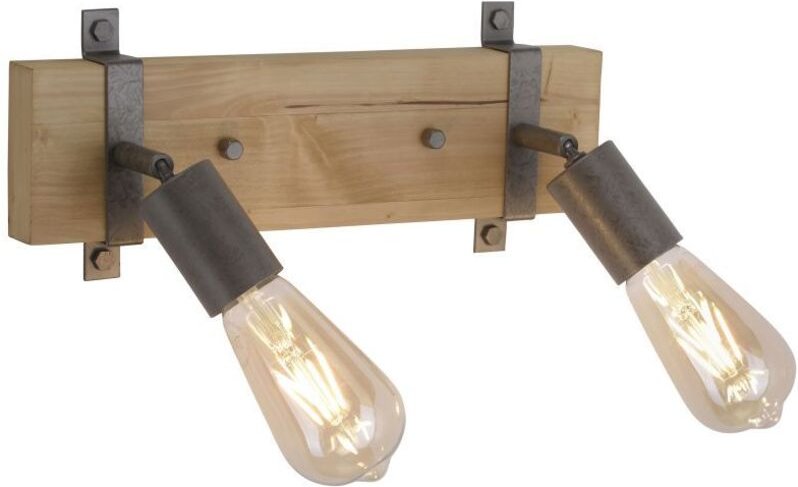 JustLight 2er Spot Slat holz-metall 39 x 15,5 cm E27, max. 40 W Spots