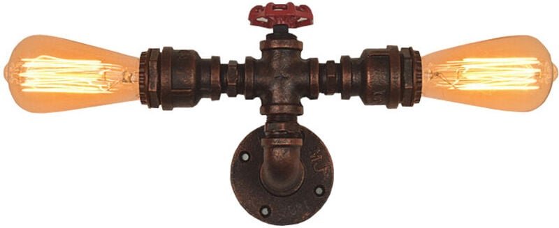Vtizikl Rétro eau Vintage Light Pipe Rétro Nostalgie Industrial Wall Lamp Decor Wall Light Sans Ampoule