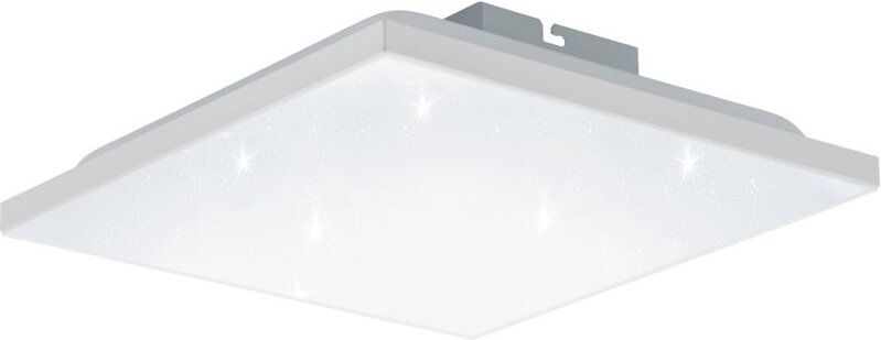 Led Panel Calemar-S, quadratische Deckenlampe mit Kristall-Effekt, Deckenleuchte aus Kunststoff und Metall in Weiß, Aufb...