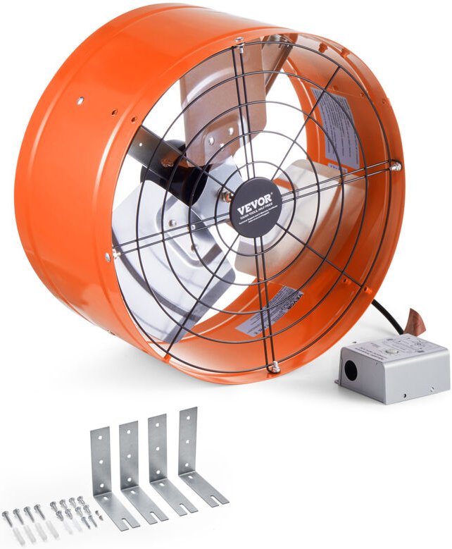 Abluftventilator Dachboden, 380 x 200 mm, Luftabluftventilator mit einstellbarem Thermostat, Außengitter, 1650 cfm Lufts...