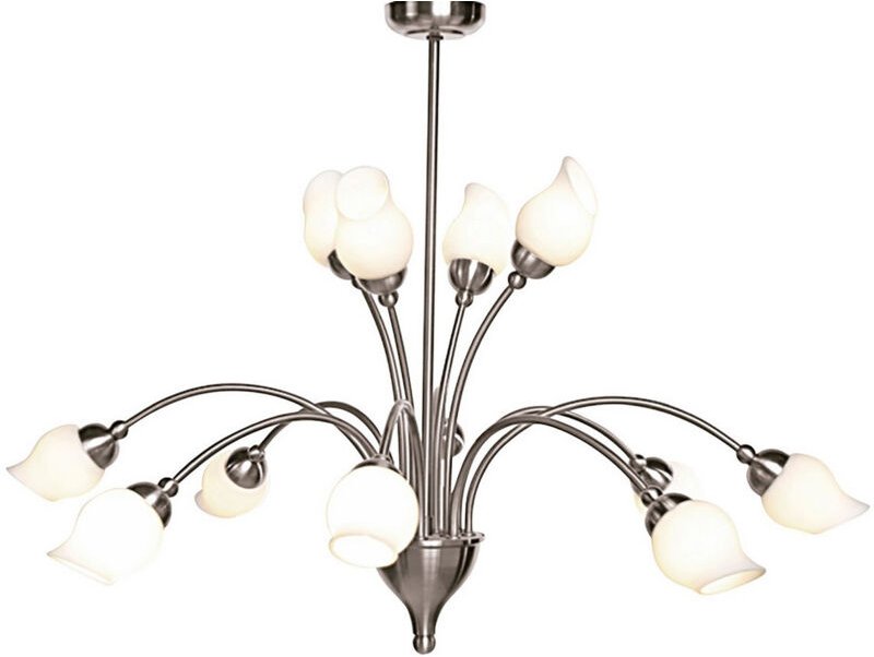Inspired Rimini Pendelleuchte, 12-flammig, G9, satiniertes Chrom