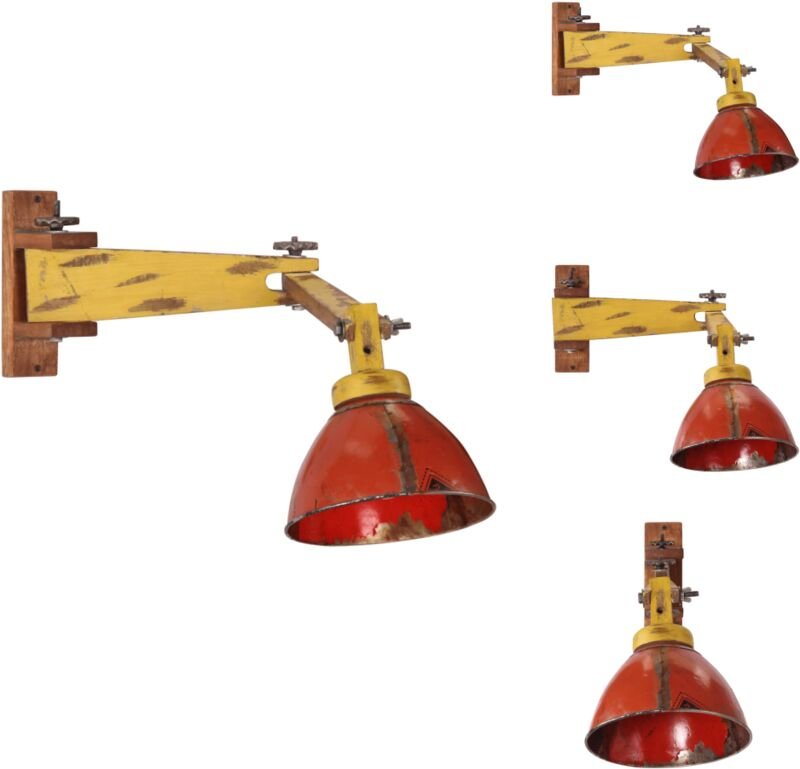 Wandleuchte 25 W Mehrfarbig E27 - Industrielampen - Wandleuchten - Wohnraumbeleuchtung - Mangoholzlampe - Vintagelampe