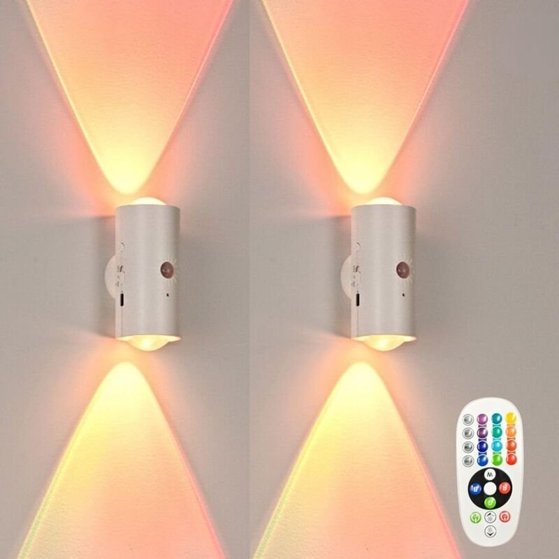 LED Nachtlicht mit Bewegungsmelder Innen, 16-Farben RGB Nachtlicht Dimmbar, Smart LED Wandleuchte mit Bewegungsmelder, W...