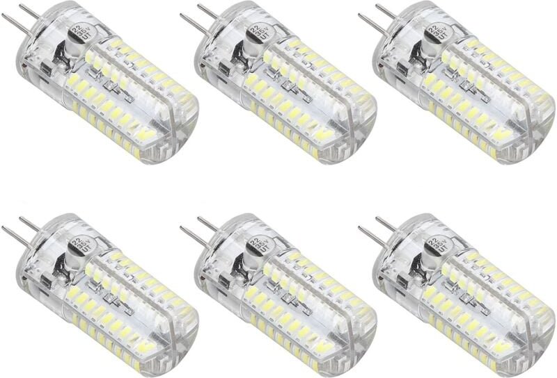 6er-Pack G4 LED-Lampen, LED-Maiskolbenlampen, 360° helle Lampen mit Bi-Pin-Sockel, 5 W LED-Maiskolbenlampen für Garten- ...