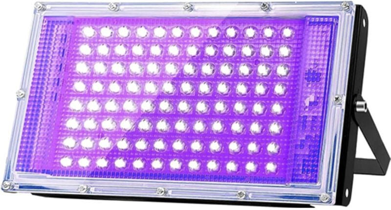 100 w UV-LED-Schwarzlicht, leistungsstarker UV-Strahler, IP66, 395 nm UV-Lampe für Weihnachten, Halloween-Lichtparty (1 ...