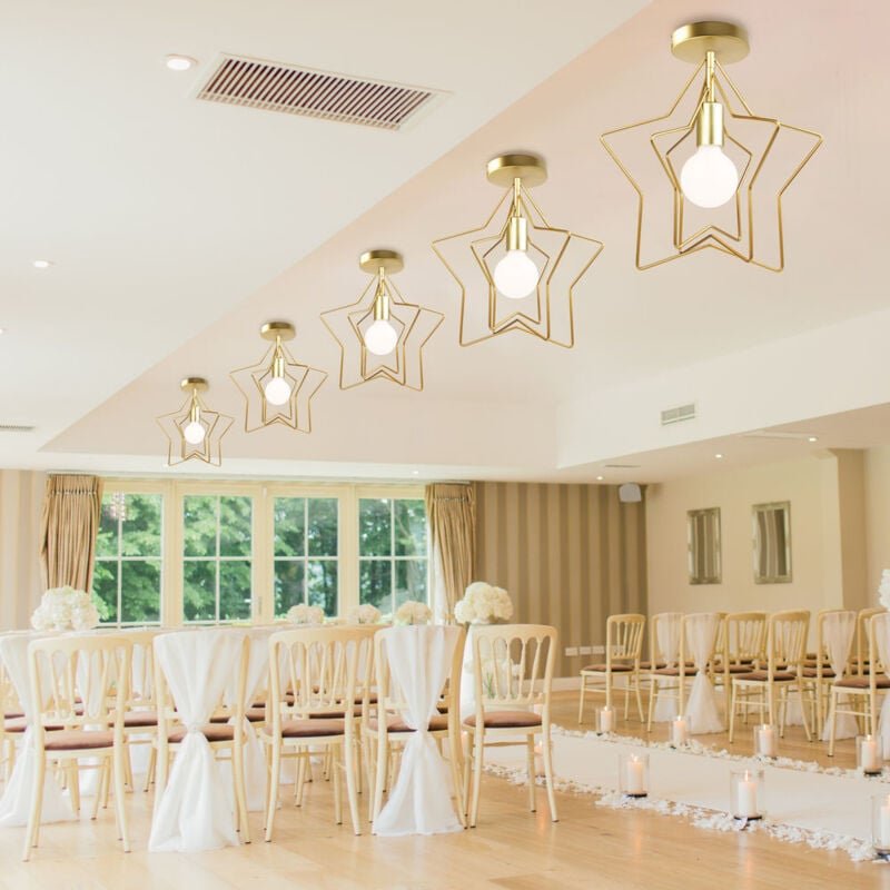 5 Stück Modern Deckenleuchte Innen Deckenlampe Kreative Schlafzimmerlampe Stil Eisen Kronleuchter Gold