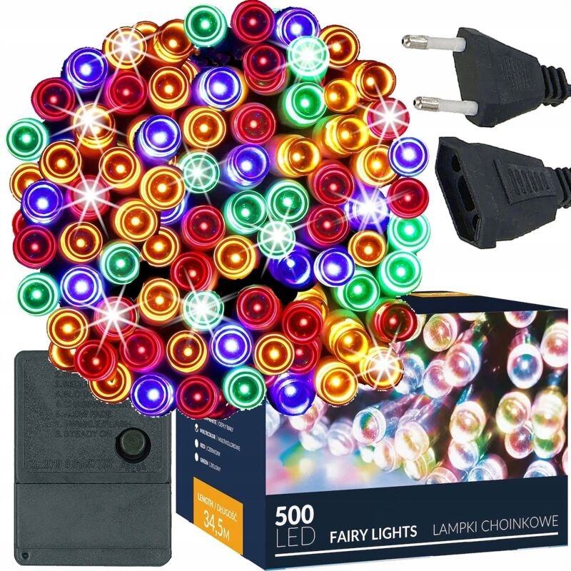 WEIHNACHTSLICHTER 500 LED 35m AUSSEN/INNEN für Weihnachtsbaum MULTI WEIHNACHTLICH