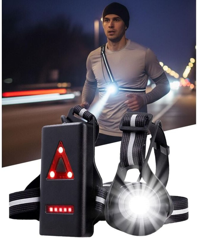 Wiederaufladbares Lauflicht, wasserdichtes Lauflicht mit Front-/Rücklicht, 90°-Beleuchtung zum Laufen, 360°-Reflexstreif...