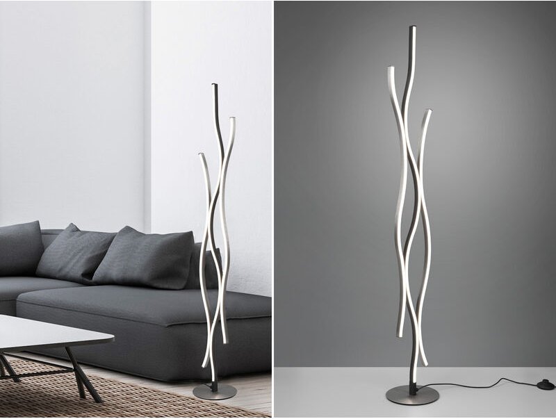 Led Stehleuchte blaze dimmbar Lichtfarbe einstellbar Silber 138cm