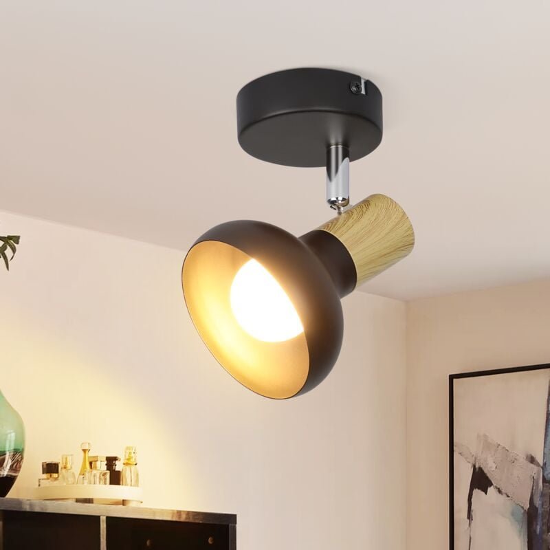 Deckenstrahler Weiß Deckenleuchte Vintage - Deckenlampe 1 Flammig Innen Strahler Industrial Eisen Lampenschirm Flurlampe...