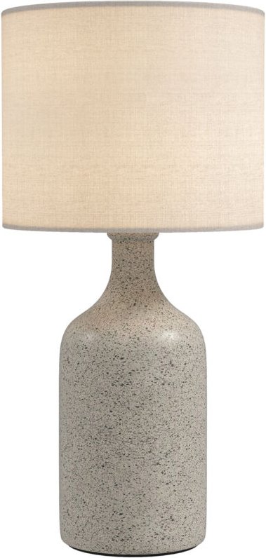 Tischlampe Tischleuchte, Nachttischlampe Schreibtischlampe mit Keramiksockel, Leinenschirm, 22x22x45 cm Sandbraun+Weiß