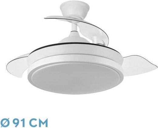 Thumbnail - Ecoiluminaled Fabrilamp Fan Dc Escorpion Mini 45w Blanc 3aspas Desp. 91d 5980lm Reg.int.remot+temporiz+memoria