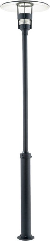 Mastleuchte / Gartenlaterne freja, Höhe 232 cm, Alu schwarz / Glas klar, E27