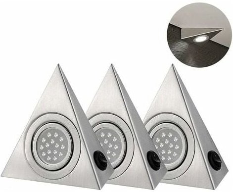 5er-Set LED-Strahler dreieckig zur Küchenschrankbeleuchtung, weißes Licht