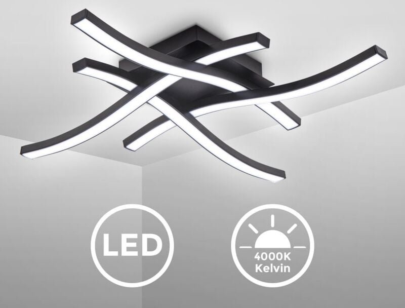 B.k.licht - Deckenleuchte 47,5x47,5 cm - 13,6W, 1400lm, led, warmweiß, matt-nickel