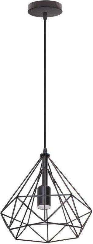 Pendelleuchte Industrielle Metall Eisen Hängelampe Höhenverstellbar für Wohnzimmer Esszimmer(Schwarz)