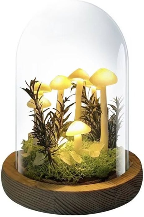 Kleine Pilzlampe, handgefertigtes Nachtlicht, Kunsthandwerk