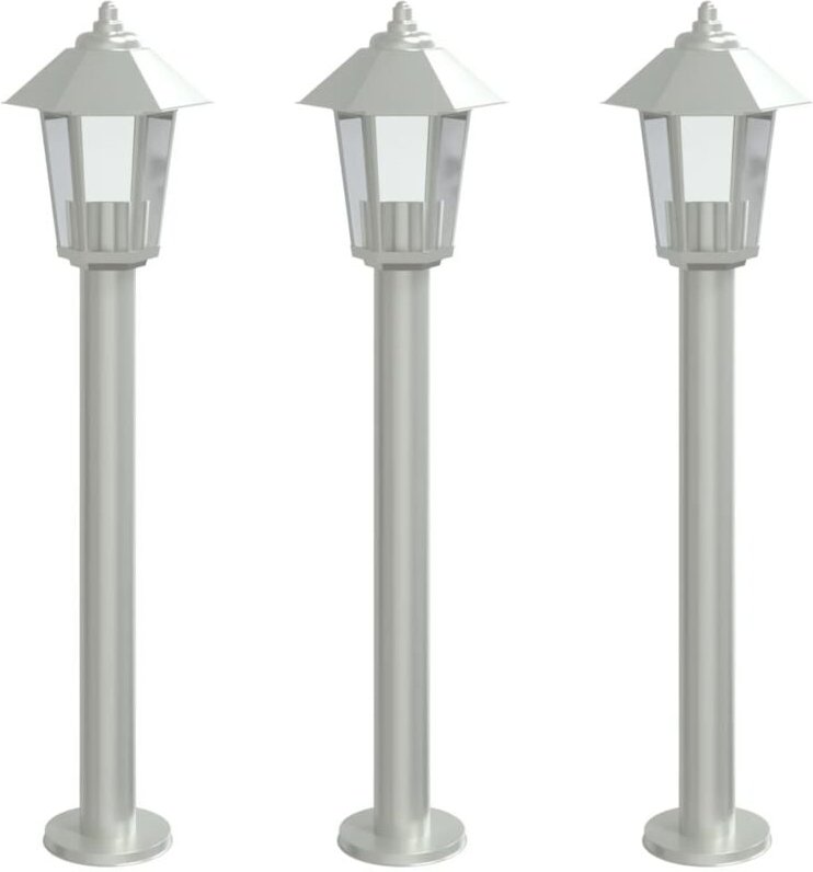 Wegeleuchten 3 Stk. Silbern 80 cm Edelstahl vidaXL