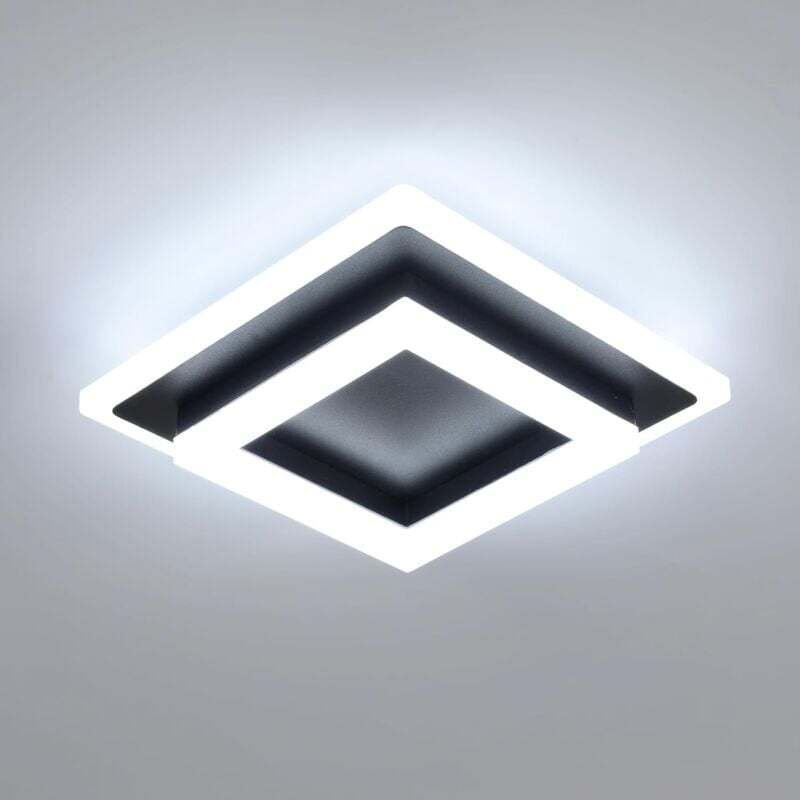 Comely - LED-Deckenleuchte, 24 w, 2700 lm, quadratische Deckenlampe, moderne schwarze LED-Deckenleuchte für Flur, Schlaf...