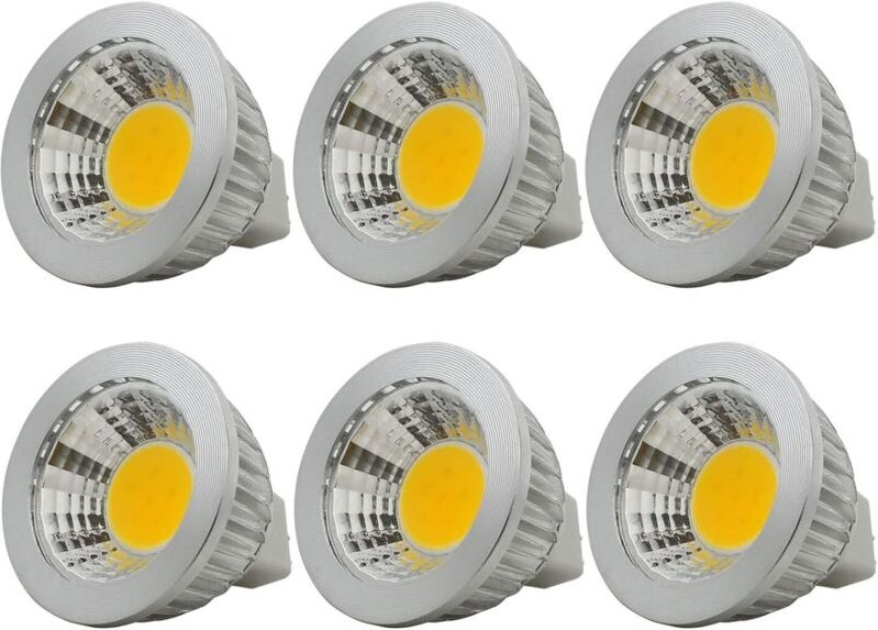 Stück, MR16/GU5.3 COB LED-Lampe, 3 W / 210 lm, DC 12 V, Warmweiß 2700 K, entspricht einer 20-W-Halogenlampe, ø50x52, 90°...