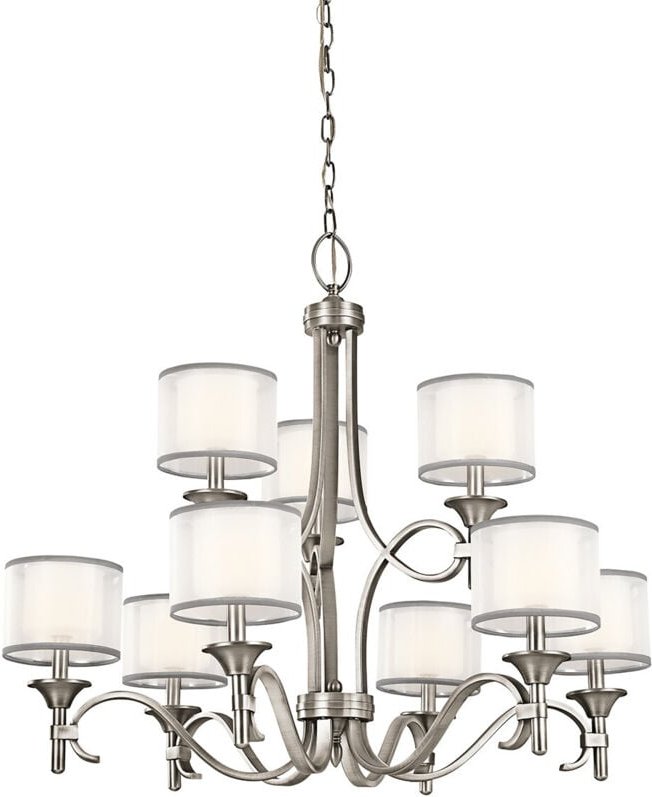 Elstead Lacey 9 Light Kronleuchter, Antik Zinn, E14