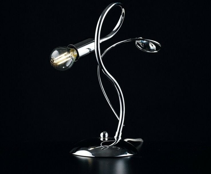 Nachttischlampe aus glänzend verchromtem Eisen mit Strass 1 Licht 18xh.27 cm