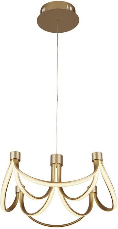 Searchlight Signature 8-armige LED-Anhänger, umwandelbar in halbbündige Pendelleuchte, goldfarben 2700K