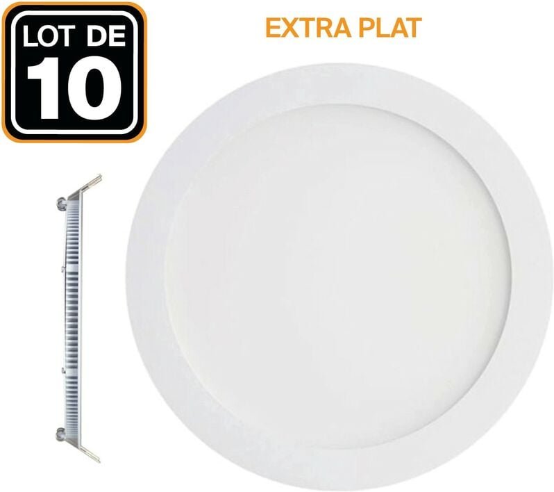 10 LED-Einbaustrahler 15W Rund Extraflach Neutralweiß 4500K