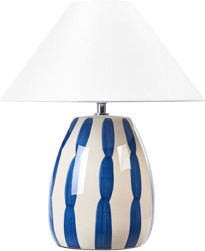 Tischlampe LUCHETTI Keramik Weiß / Blau