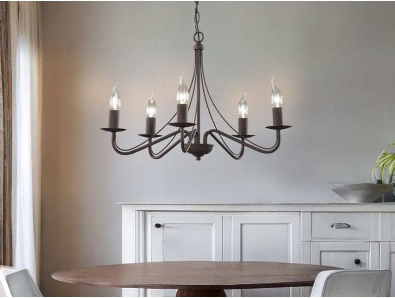 Thumbnail - Landhaus led Kronleuchter 5-flammig Metall in Rostoptik ø 55cm