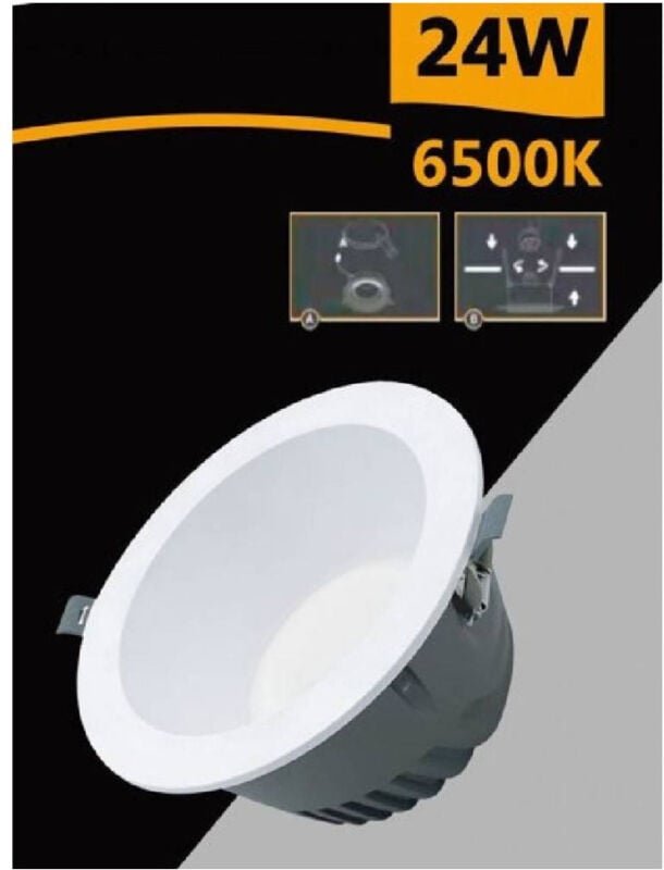 Trade Shop Traesio - Trade Shop - smd led einbaustrahler rund 24WATT 2400LM licht weiss 4000K 6500K GL-AG24 -