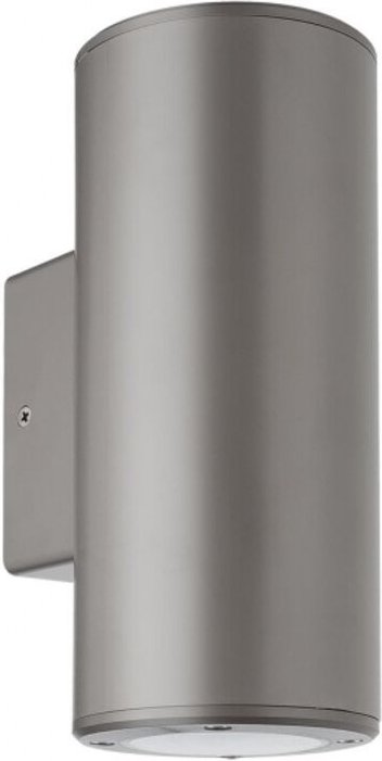 Fabrilamp - Außenwandleuchte yopol 2xgu10 grau polycarbonat zylinder 18,6x7,6x9,9 cm ip54