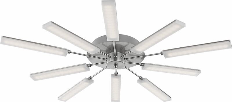 Globo - Deckenlampe Deckenleuchte Wohnzimmerlampe Esszimmerleuchte Designleuchte, 10 Flammig, Nickel matt satiniert, led...