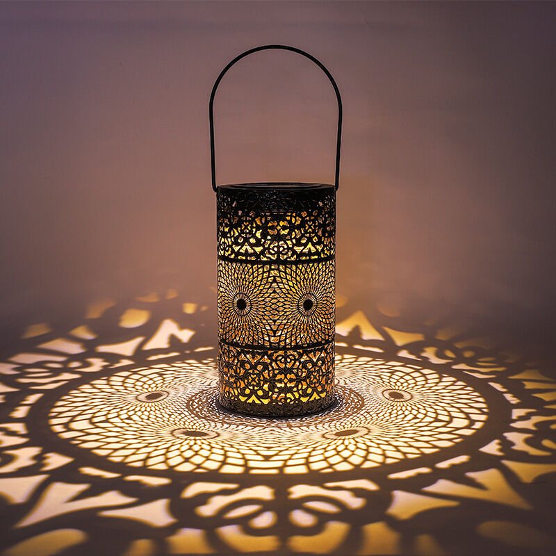 Solarbetriebene Gartenleuchten aus Metall, Solar-Außenbeleuchtung für Gärten, Terrassen, Balkone und Camping.