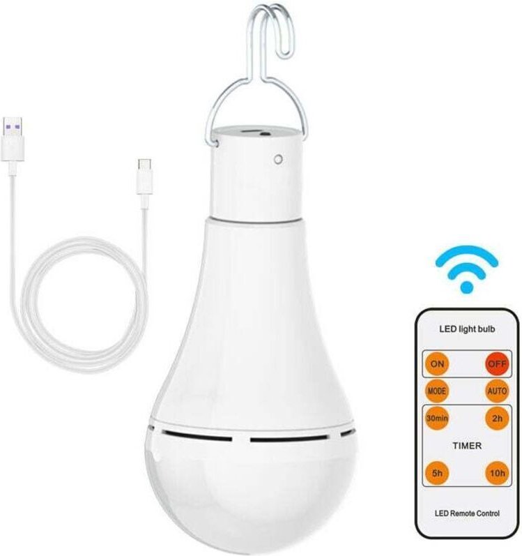 Wiederaufladbare USB-Glühbirne mit Fernbedienung, 7-W-LED-Batterieglühbirnen, E27-Touch-dimmbare Glühbirne mit Zeitfunkt...