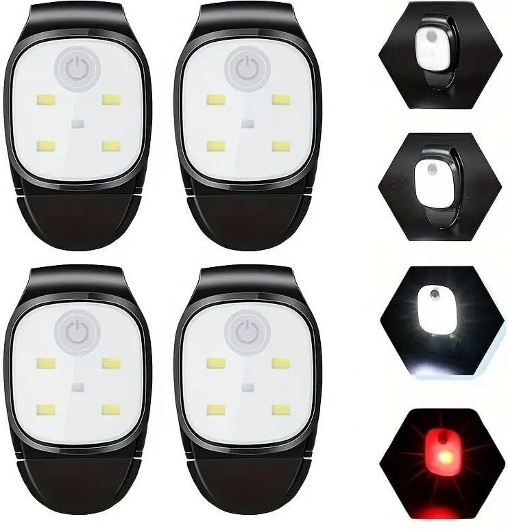 LED-Clip-Lauflicht, Jogginglampe, USB-wiederaufladbar, reflektierendes Clip-On-Lauflicht für Jogger, Mini-Stirnlampe für...