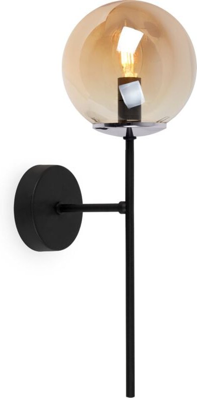 Siena Schwarz Chrom Wandleuchte 1 Flache Honiglampe E14