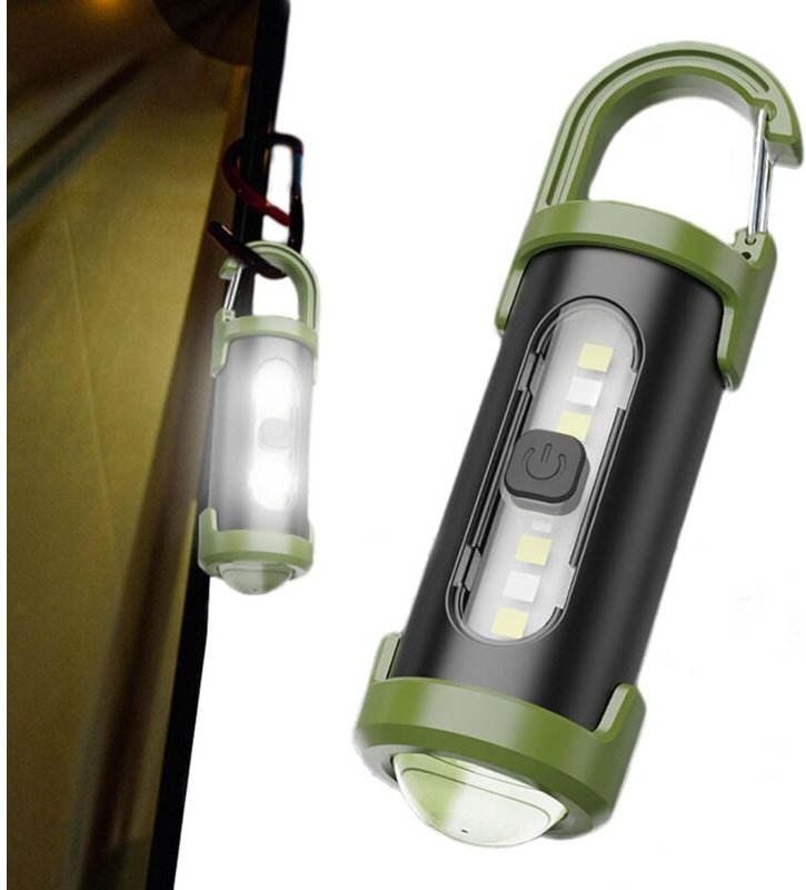 Tragbare Schlüsselleuchte – Wiederaufladbare Taschenlampe Mit Haken, 4 multifunktionale Modi, verstellbare LED-Leuchten ...