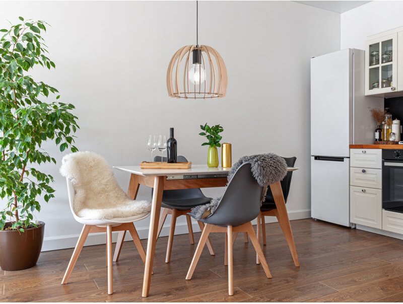 Aufhängung Holz 1xE27 Dome Strips Naturholz Ø30 cm Trio Lighting