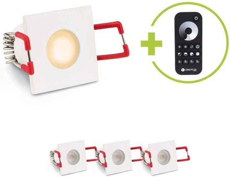 Einbaustrahler Mini Livorno eckig 3W 2700K IP65 - Farbe: weiß - Anzahl: 4x
