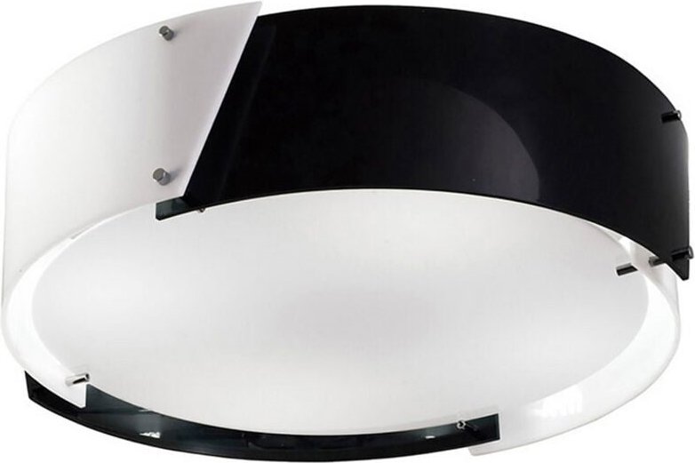 Inspired Dakota Deckenbündige kleine 4-flammige E27-Leuchte aus poliertem Chrom/schwarz-weißem Acryl