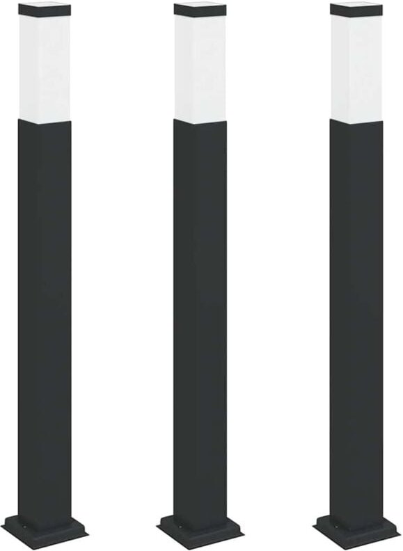 Pollerleuchten 3 Stück 80 cm Schwarz IP44 vidaXL