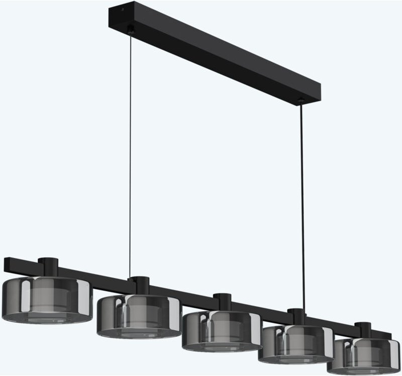 Pendelleuchte 118,5cm led Hängelampe 5 Flammig 3000K/4000K/6000K Verstellbares Kabel Schwarz Hängeleuchte für Esszimmer ...