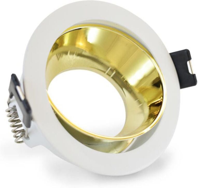 Niedrigleuchtender Spothalter IP20 Gold PC - Ø 80 x 35 mm Bohrungsdurchmesser 70 mm - Drehbar