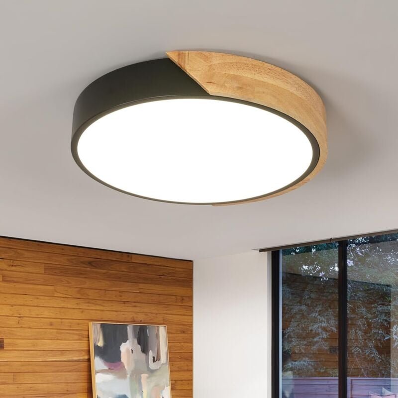COMELY Holz LED -Deckenleuchte 30W moderne runde Deckenlampe perfekt für Schlafzimmer Badezimmer Küche Wohnzimmer Büro Ø...